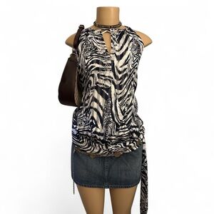 Joseph Ribkoff Zebra Print Halter Top – Size 8